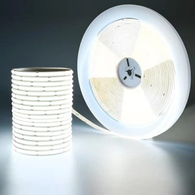 Afbeelding van GOMING COB ledstrip, 24 V, 20 m, koudwit, 6000 K, 480 leds/m, CRI 93 + 146 W, 14000 lm, uniforme emissie, flexibel, IP20, niet waterdicht, ledstrip voor doe het zelf, slaapkamer, keuken, woondecoratie