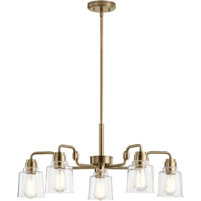 Afbeelding van Kichler LED Kroonluchter 5X E27 Max 60W Dimbaar Weathered Brass
