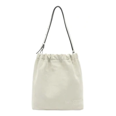 Afbeelding van LIEBESKIND BERLIN Leren Schoudertas Ruffle Cloud Suede Hobo Bag Milk Crème