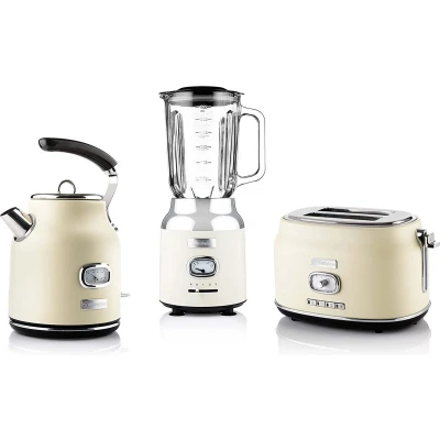 Afbeelding van Westinghouse Retro Waterkoker + Broodrooster 2 Sleuven Blender Wit