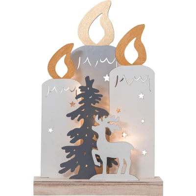 Afbeelding van Star Trading &quot;Fauna&quot; LED Kerstverlichting kaarsen / rendier spar B 24 cm H 39