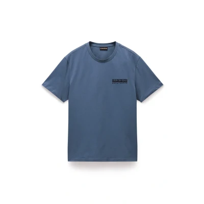 Afbeelding van Napapijri Svignoni BACK SS Tshirt print Stormy weat, Heren, Maat: XL, weat