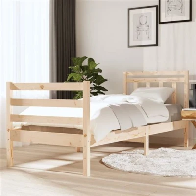 Afbeelding van vidaXL Bedframe massief hout 75x190 cm