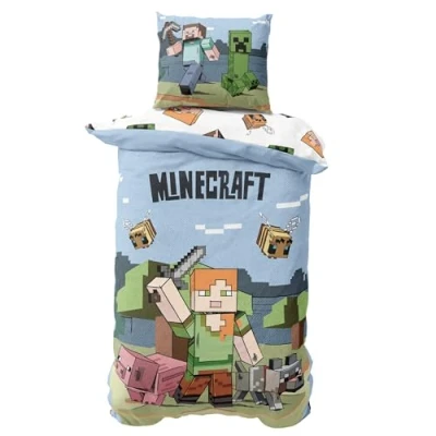 Afbeelding van beddengoed 135 x 200 cm, 80 cm + microvezel, aangenaam zacht, (Minecraft)