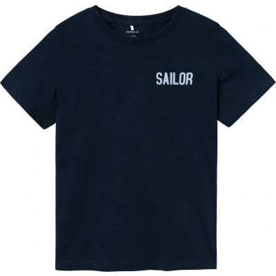 Afbeelding van Name it Regular FIT Tshirt print voor kinderen, Maat: 122/128, Dark sapphire