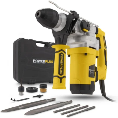 Afbeelding van Powerplus POWX1175 Boorhamer 1600W 5J SDS Plus Trilling reductie Incl. opbergkoffer en 7 accessoires