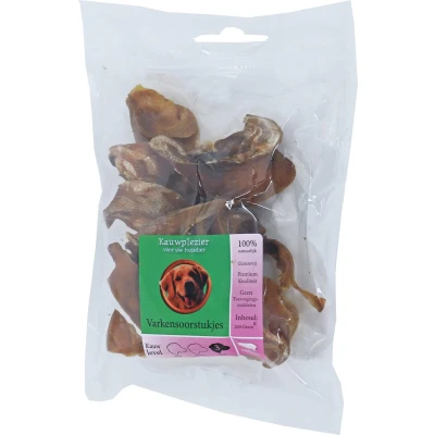Afbeelding van Natuurlijke Snack varkensoorstukken 200g in zak Gebr de boon