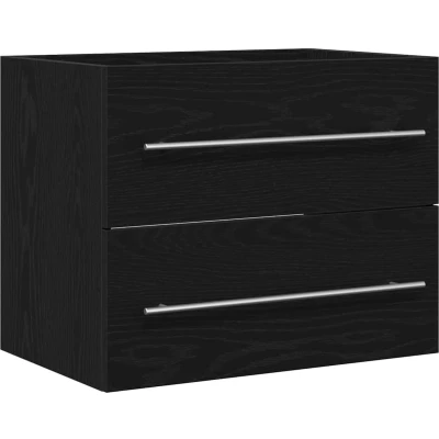 Afbeelding van Wastafelkast 60x38,5x48 cm spaanplaat zwart eikenkleurig