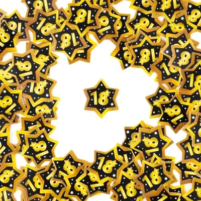 Afbeelding van Verjaardagsdecoratie confetti 18 jaar decoratie 18e verjaardag meisje jongen