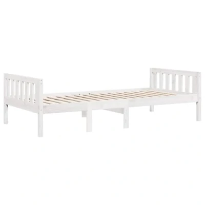 Afbeelding van Kinderbed zonder matras massief grenenhout wit 90x200 cm