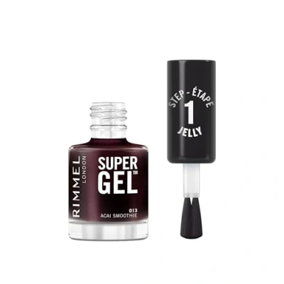 Afbeelding van Rimmel Super Gel Jelly Gloss, 013 Acai Smoothie, Vernis longue tenue, Application facile, Manucure effet gel, Résistant aux éclats Formule Clean 12 ml