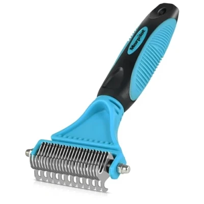 Afbeelding van Morpilot® Brosse de toilettage pour chien, peigne à démêler chat 23 + 12 dents double face sous poil, réduit efficacement la perte poils jusqu&#039;à 90%