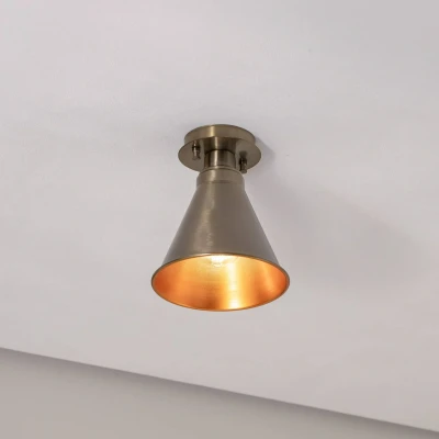 Afbeelding van Plafondlamp Berceste N 679, antiek koper, metaal, Ø 20 cm