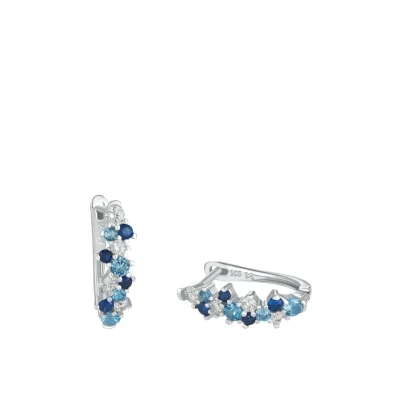 Afbeelding van Amor 925 sterling zilveren dames creolen met synthetische zirkonia, 1,5 cm, roze, levering in sieradengeschenkdoos, klein, zilver, zilverkleurig, Zirkoniumoxide