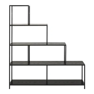 Afbeelding van Boekenkast Bronx MDF Zwart 135x150cm Giga Living