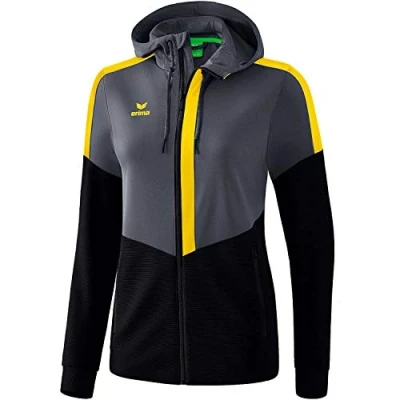 Afbeelding van Erima Squad trainingsjack met capuchon dames slate grey/zwart/geel