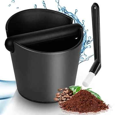 Afbeelding van Koffiebak voor espresso Filterhouder: koffieblik met koffieborstel koffiedik, slagbak filterhouder, barista koffiebonendoos accessoires het verzamelen en recyclen van koffiedik