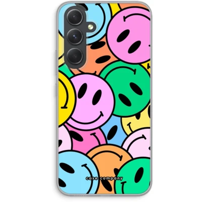 Afbeelding van Case Company® hoesje geschikt voor Samsung Galaxy A54 Smiley N1 Soft Cover Telefoonhoesje Bescherming aan alle Kanten en Schermrand