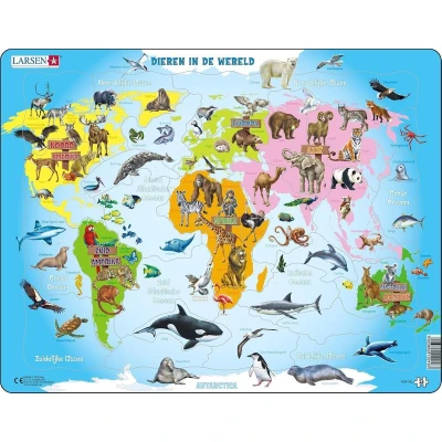 Afbeelding van Larsen Legpuzzel Maxi Wereld Junior Karton 28 Stukjes