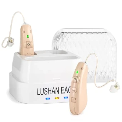 Afbeelding van LUSHAN EAGLE Oplaadbare hoofdtelefoon, versterker, geluidsversterker met helder geluid, instelbaar volume, huidskleur (2 stuks)