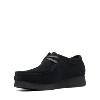 Afbeelding van Clarks Wallabeeevosh D Sportieve veterschoenen, Dames, Maat: 39.5, Black sde Leer
