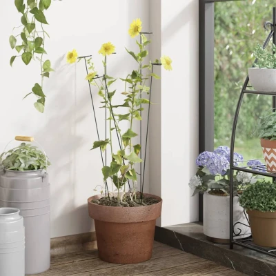 Afbeelding van Plantenstaken 20 st 91 cm staal donkergroen