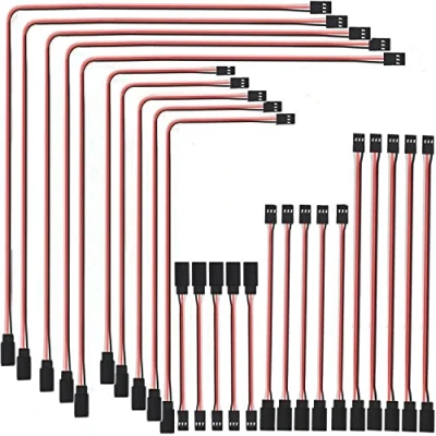 Afbeelding van RUNCCI YUN 25 stuks servo verlengkabel, JR verlenging, RC servokabel, 3 pins kabel mannelijk naar vrouwelijk, voor op afstand bestuurbare vliegtuigen (100 mm, 150 300 500
