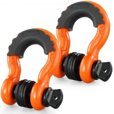 Image de VEVOR Manille anneau D 19mm 2PCS résistance rupture 28,5t goupille à vis 22mm