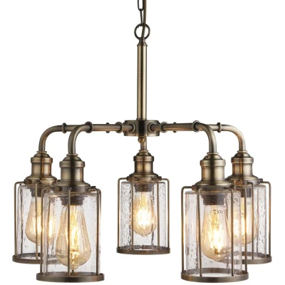 Afbeelding van Searchlight Pipes Hanglamp Ø 56 X 150 Cm Antiek Messing