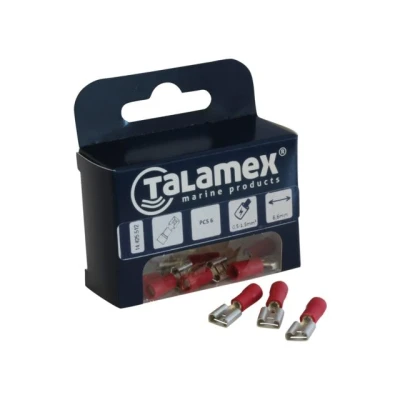 Afbeelding van Kabelschoen vrouwtje plat 6.3mm rood (6)