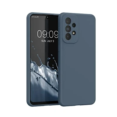 Afbeelding van kwmobile telefoonhoesje geschikt voor Samsung Galaxy A33 5G Hoesje met siliconen coating Smartphone case in leisteen