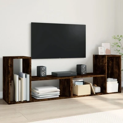 Afbeelding van Tv meubelen 2 st 75x30x50 cm bewerkt hout gerookt eikenkleurig