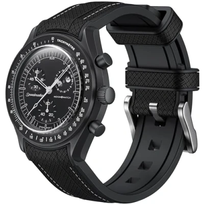 Afbeelding van REBANDACE Vervangende polsband voor Omega X Swatch MoonSwatch Speedmaster 20 mm, zachte siliconen horlogeband dames en heren, Geen edelsteen