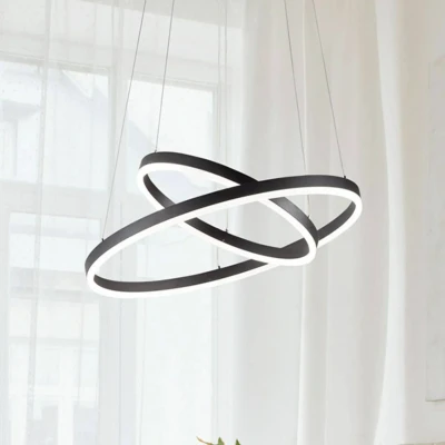 Afbeelding van LED hanglamp Giotto, 2 lamps, zwart