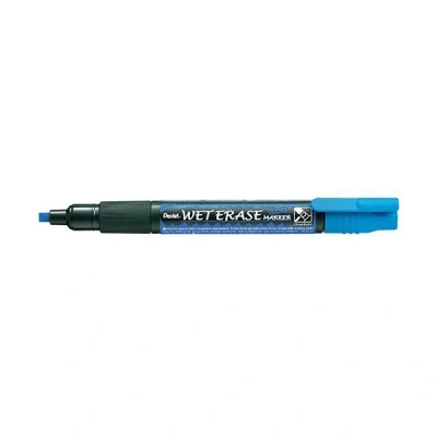 Image de Pentel marqueur décoratif WET ERASE SMW26, pointe biseautée, bleu, craie