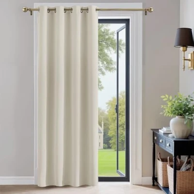 Afbeelding van PONY DANCE Décoration de Fenêtre Rideau Occultant Lot 1 Panneau Isolant Thermique avec Oeillets Anti Lumineux et Rayon UV, Prêt à Poser, Largeur 132 x Hauteur 210cm, Beige Clair