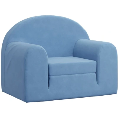Afbeelding van Kinderslaapbank zacht pluche blauw