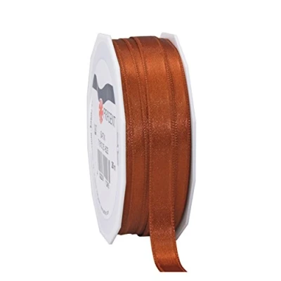 Afbeelding van PRÄSENT C.E. Pattberg Satijn kaneel (bruin), 25 m voor verpakking, 1 cm breed, decoratie en handwerk, decoratief lint geschenken, elke gelegenheid, polyester, 10 mm tot