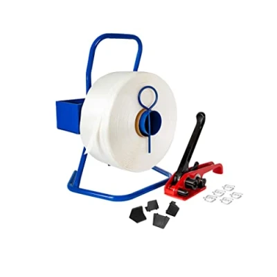 Afbeelding van 1 Rol 19mm Band, Avt spanner, 250 Gespen En Haspel Startersset Polyesterband 19 Mm Uitgebreid