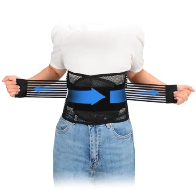 Afbeelding van supregear Lendensteunen, verstelbare en ademende rugkoppeling, voor onderrug, riem, lendensteun hernia, ischias, scoliose (zwart, L)