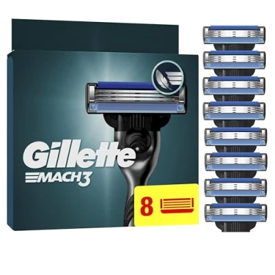 Afbeelding van Gillette Mach3 Base Scheermesjes Voor Mannen 8 stuks