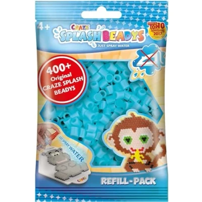 Afbeelding van CRAZE Splash Beads 11669 vervangende kralenset voor knutselen, strijkvrij, lichtblauw