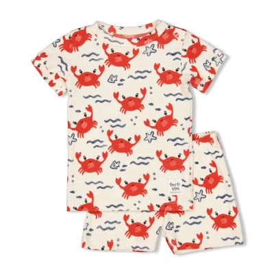 Afbeelding van Feetje Pyjama Premium Summerwear Cooper Crab Offwhite Maat 92 T/m 104