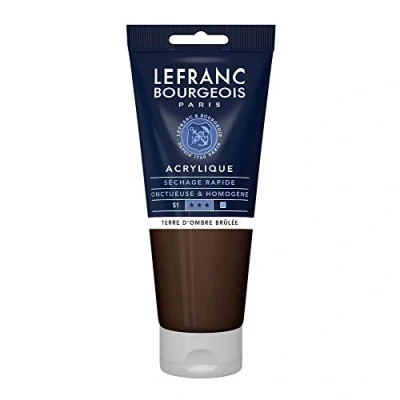 Afbeelding van Lefranc Bourgeois fijne acrylverf, Tube 200 ml, verbrande terre d‘ombre