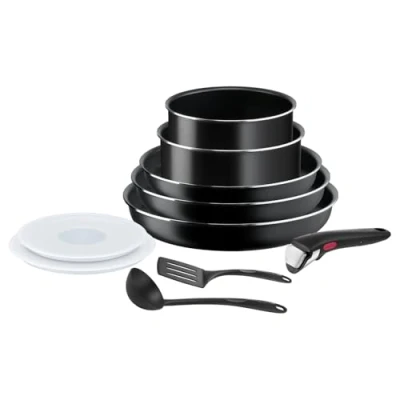 Afbeelding van Tefal Ingenio pannenset, 10 delig, pannen, potten, deksels, handvat, niet inductie, antiaanbaklaag, stapelbaar, vaatwasmachinebestendig, gemaakt in Frankrijk, Easy On L1599902