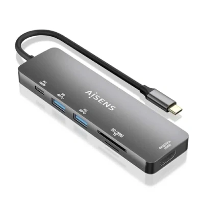 Afbeelding van Hub USB Aisens ASUC 6P016 GR Grijs (1 Stuks)