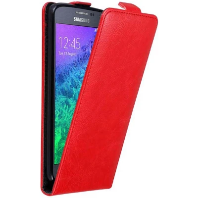 Afbeelding van Cadorabo Hoesje geschikt voor Samsung Galaxy ALPHA in APPEL ROOD Beschermhoes flip design Case Cover met magnetische sluiting