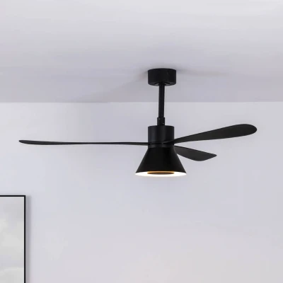 Afbeelding van Plafondventilator Amelia Cone, LED lamp, zwart