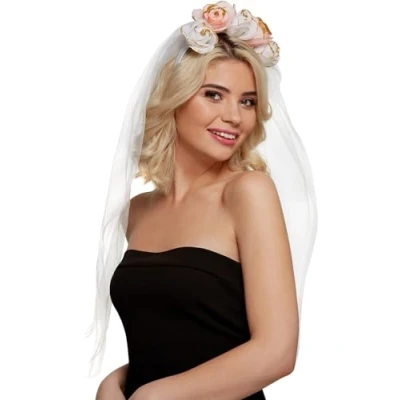 Afbeelding van Smiffys Floral Kostuum Haarband Wit/Roze