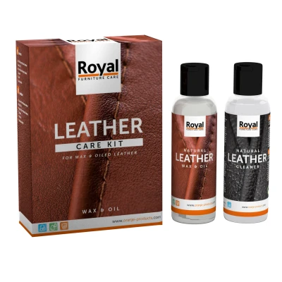 Afbeelding van royal furniture care leather kit wax oil 150ml